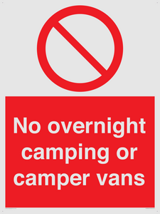 No overnight camping or camper vans